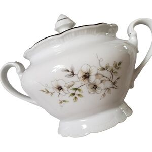 Fine Bohemian China Sugar Bowl Vintage Made in Czechoslovakia